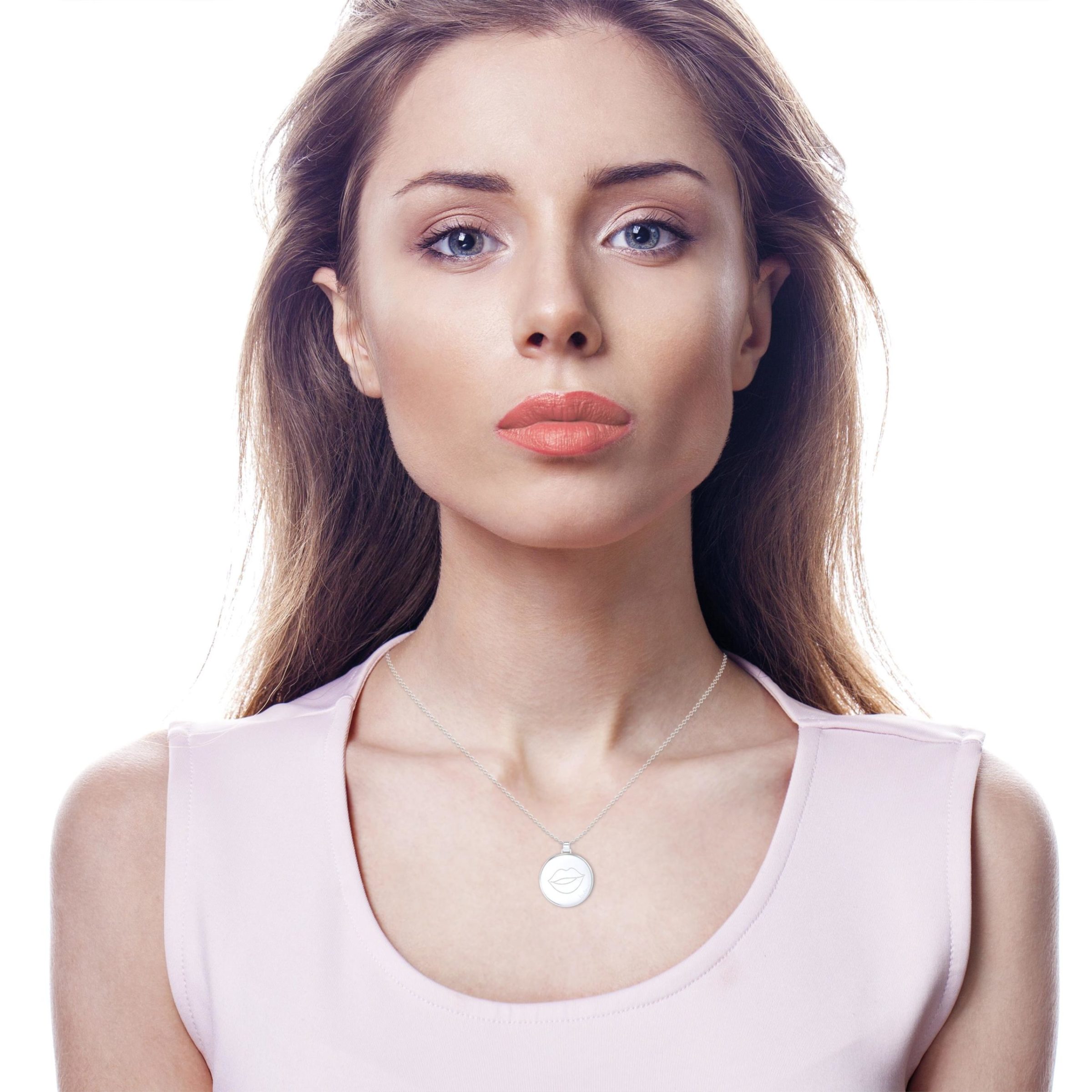 Bisou Kette mit Gravur auf Anhänger aus 925 Sterling Silber - Image 4